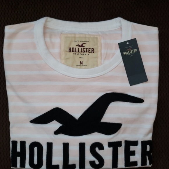 New HOLLISTER Mens Logo/Striped Shirt SZ S - Picture 3 of 3